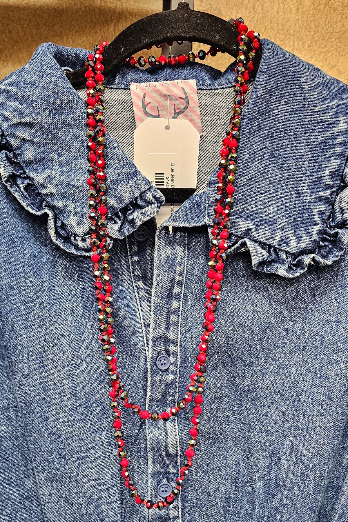 Red Long Strand Necklace