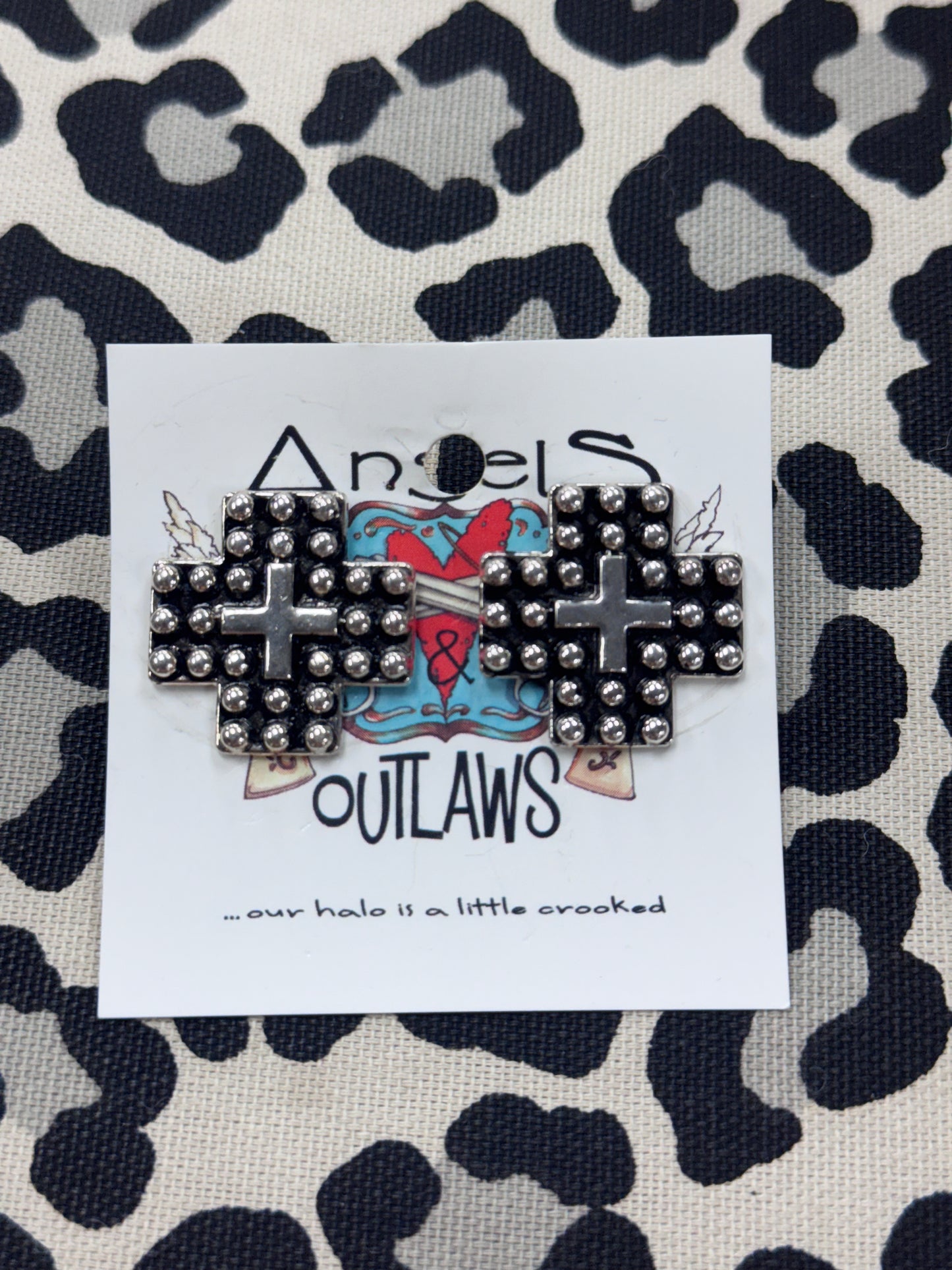 Sassy Saint Cross Studs