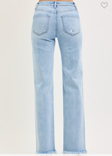 Tummy Control High Rise Long Straight Jeans