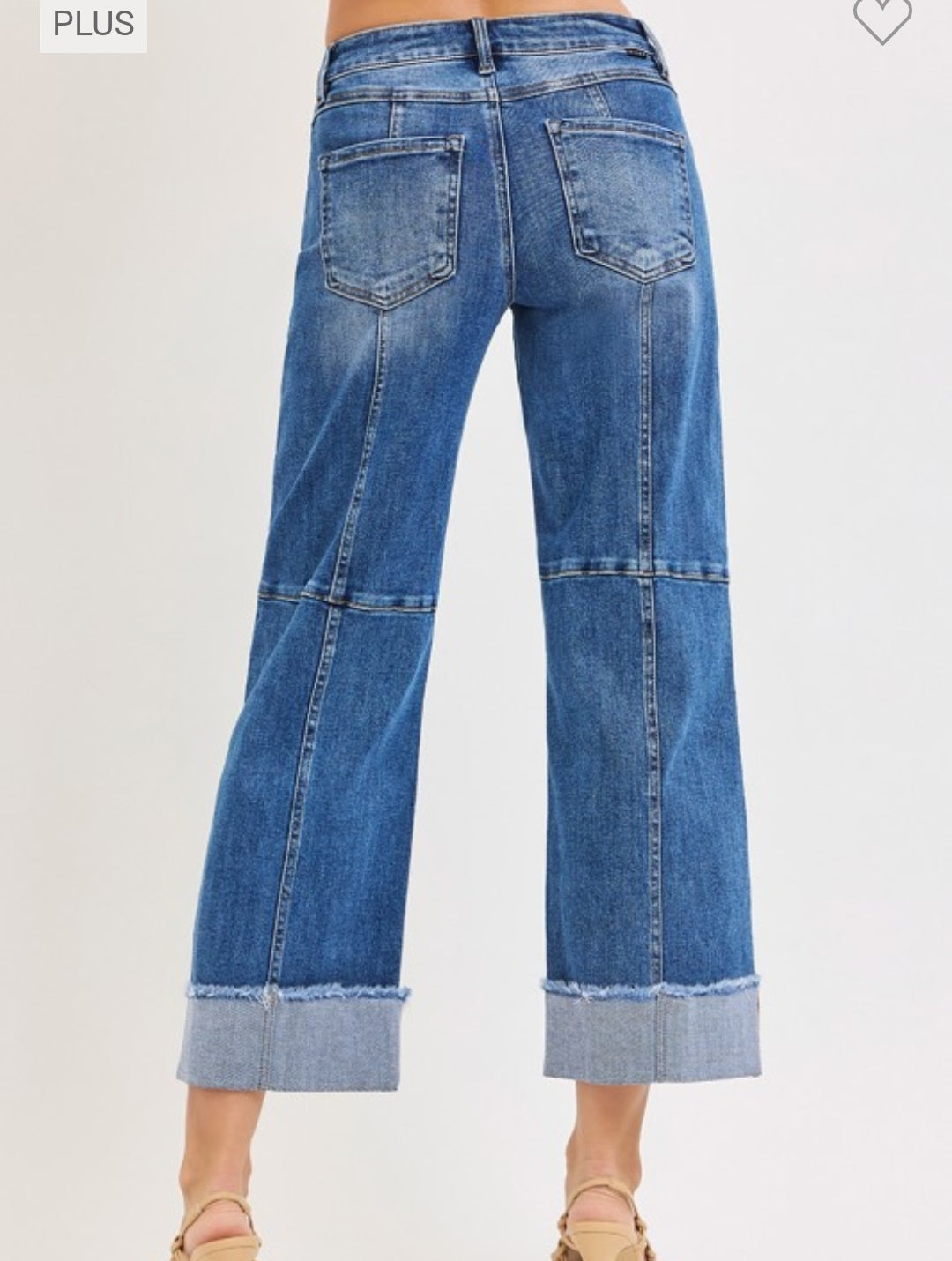 Plus Size Slouchy Crop Wide Seam Detailed
