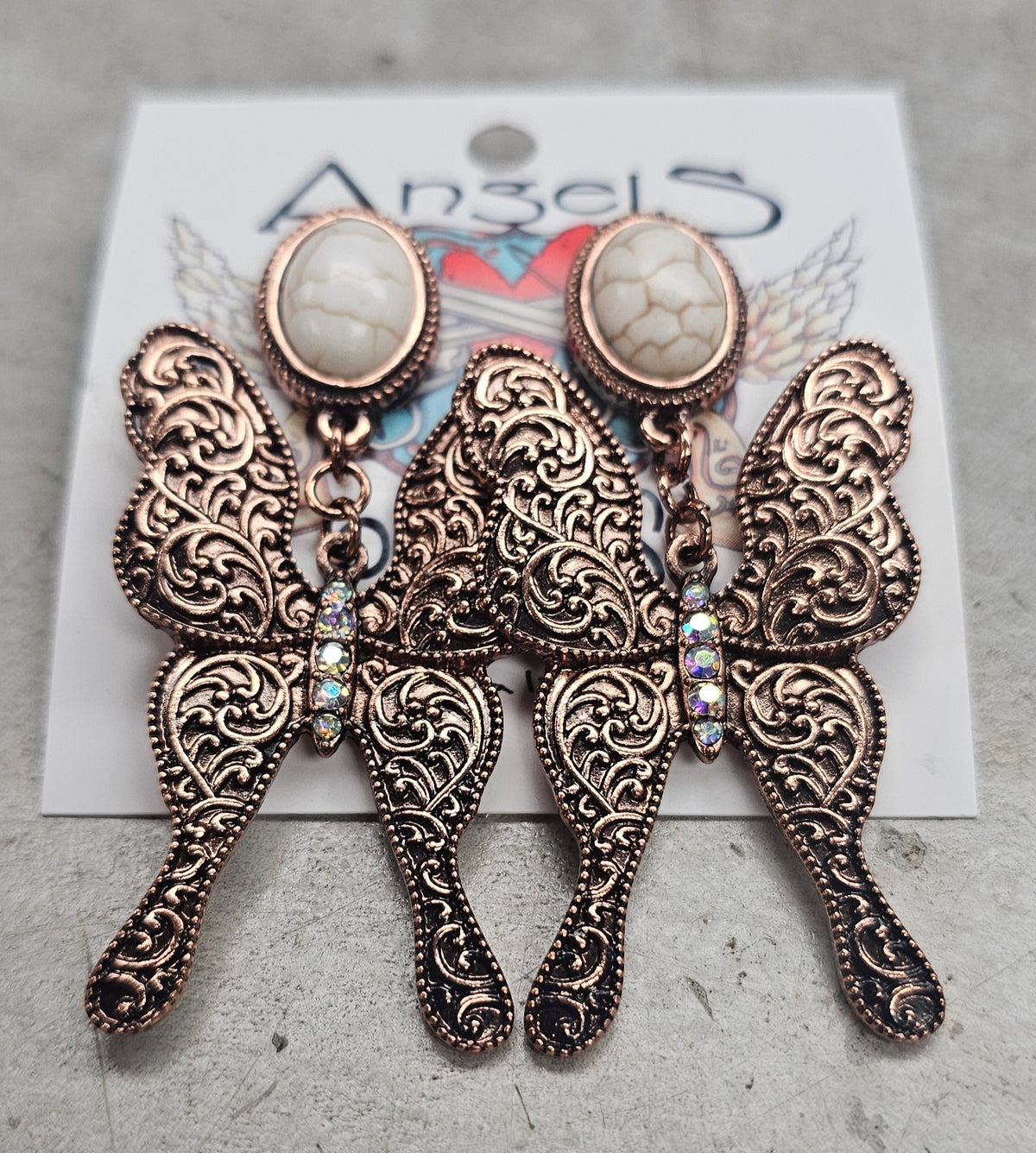 Bronze Butterfly Earrings
