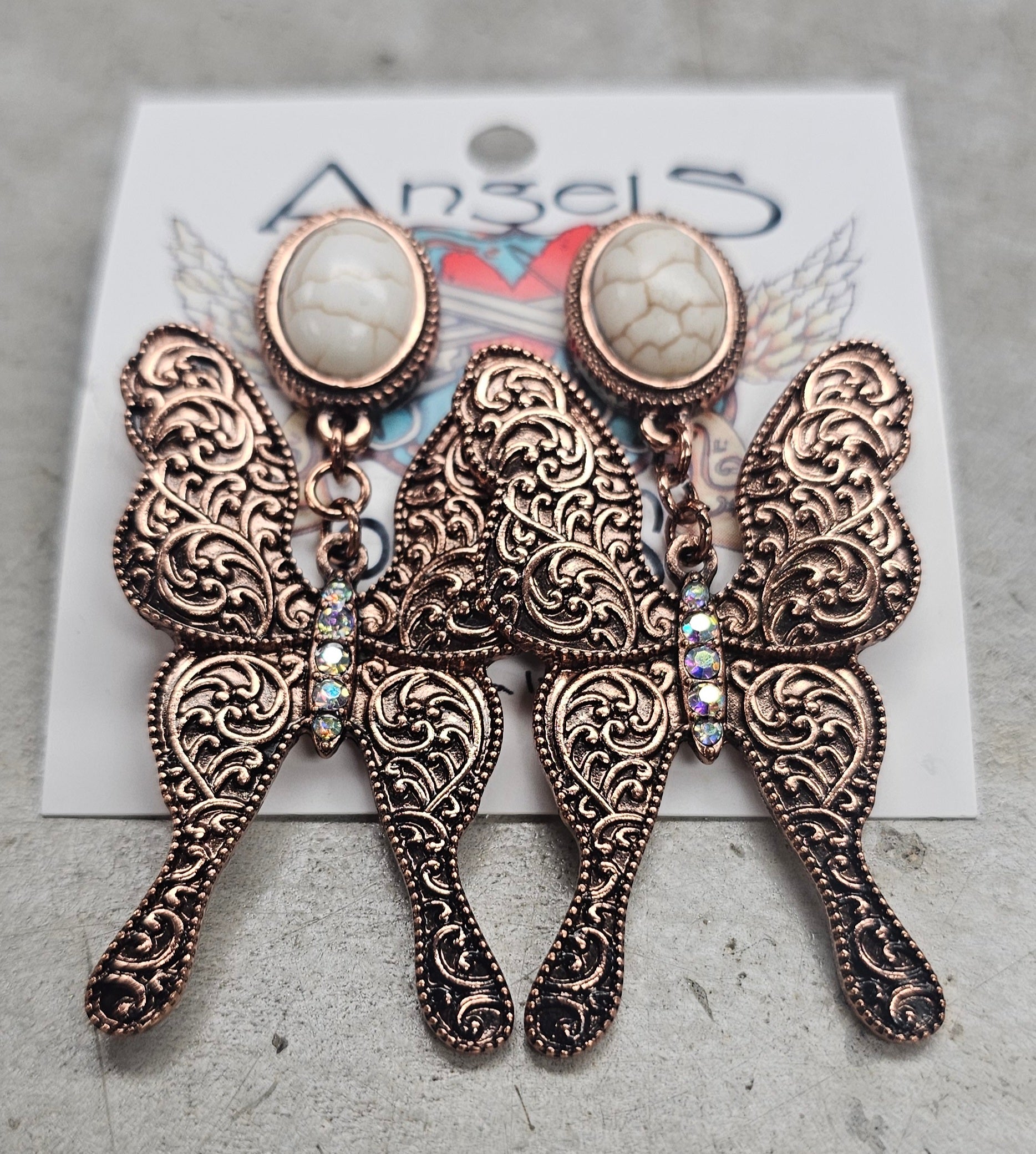 Bronze Butterfly Earrings