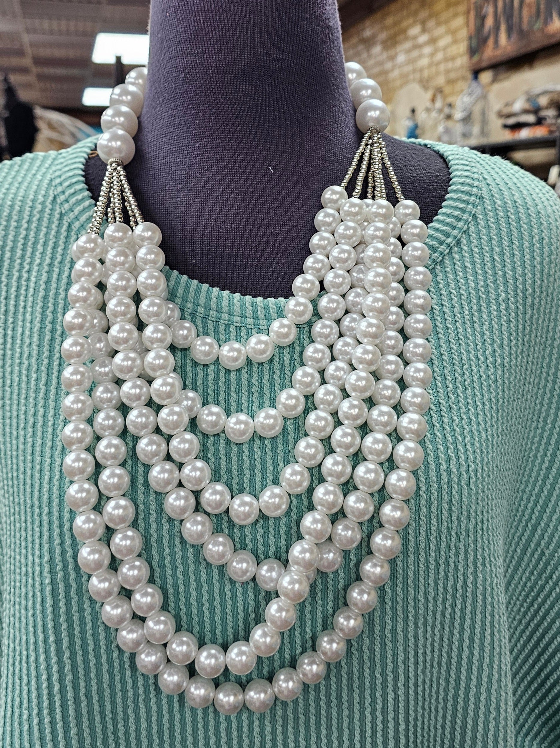 Six Strand Pearl Necklace