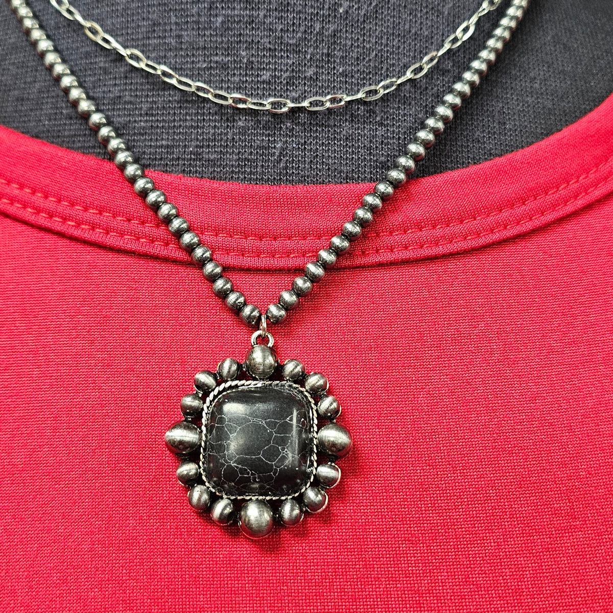 Black stone necklace
