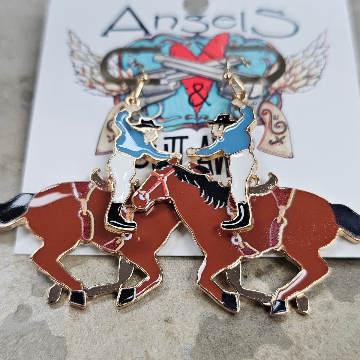 Ride em cowboy earrings