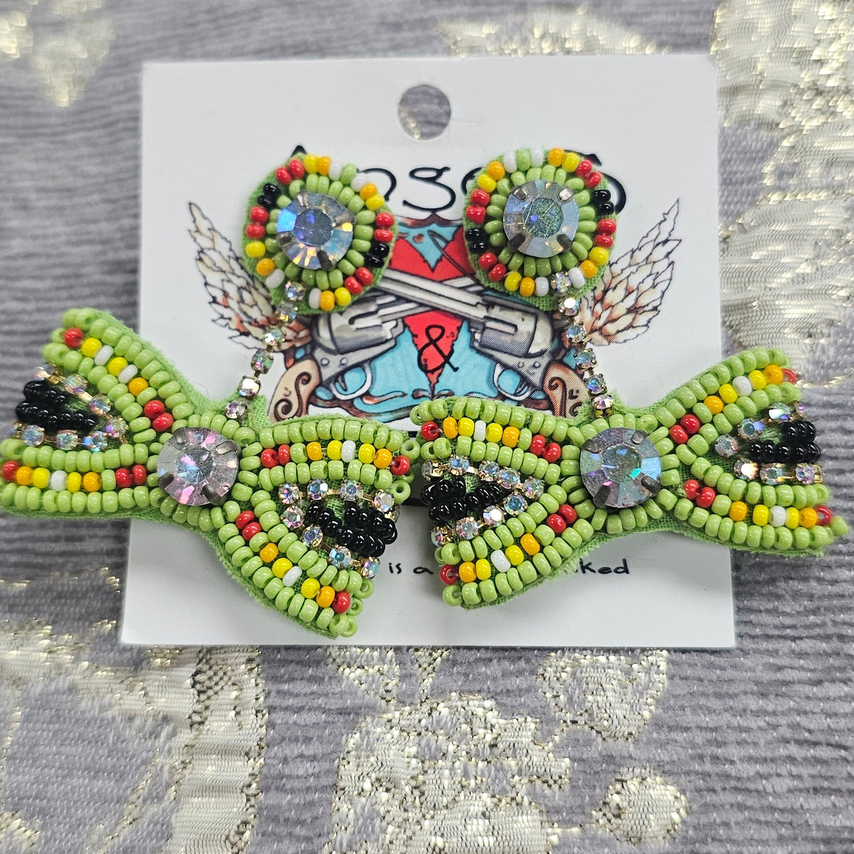 Beaded Bow Earrings