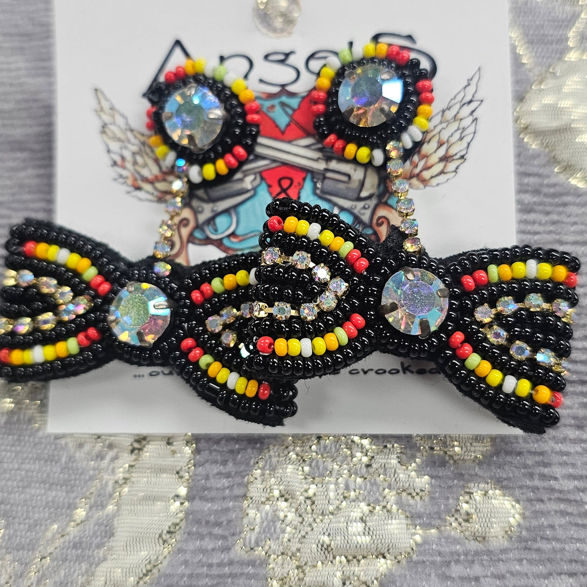 Beaded Bow Earrings