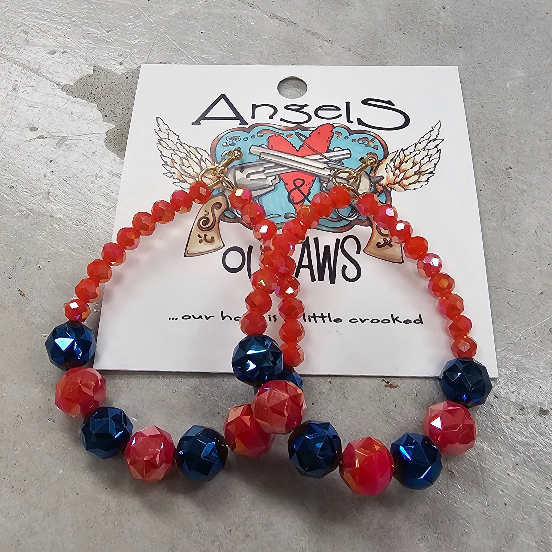 Orange and Navy Earrings