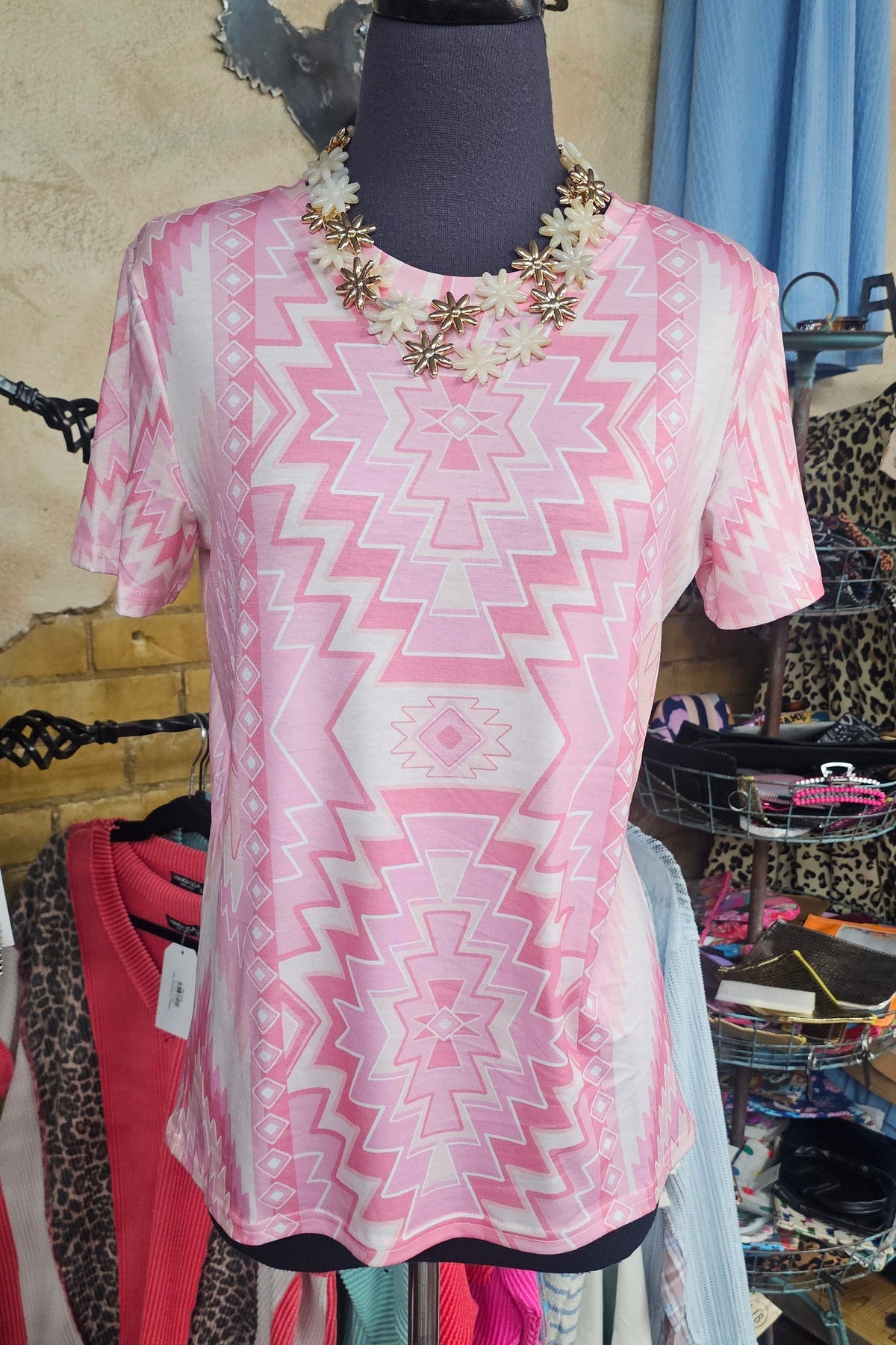 Pink Aztec Top