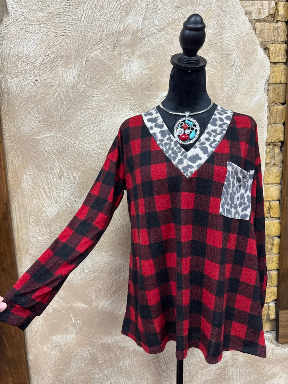 Plaid top large