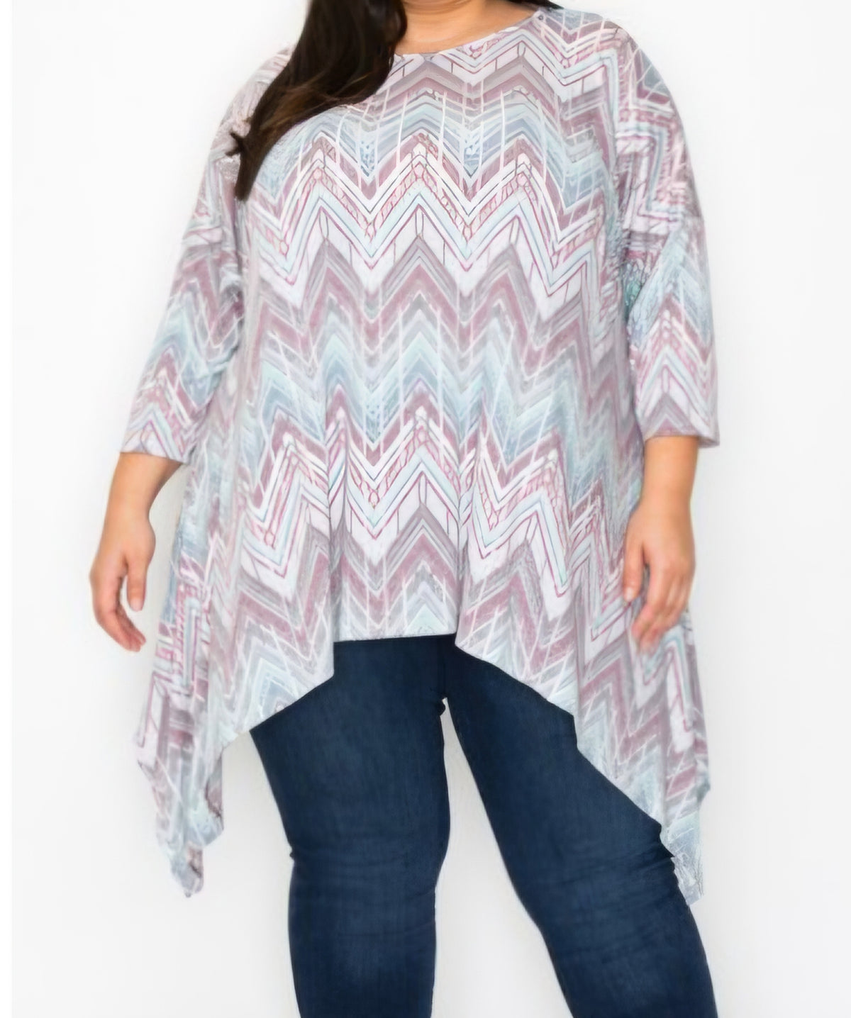 Soft Horizon Chevron Tunic