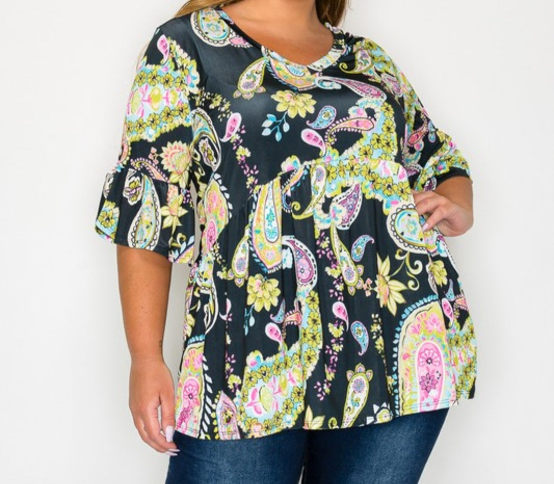 Midnight Paisley Top