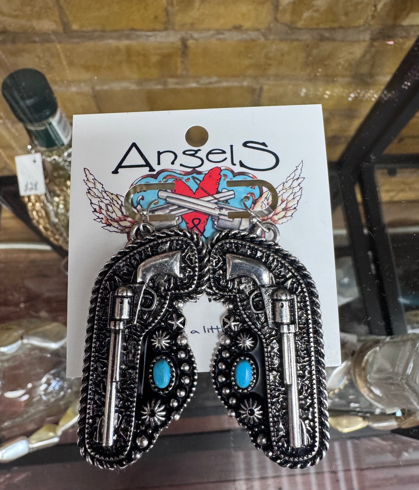 Turquoise Pistol Earrings