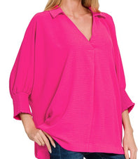 Sassy & Free Spilt-Neck Top