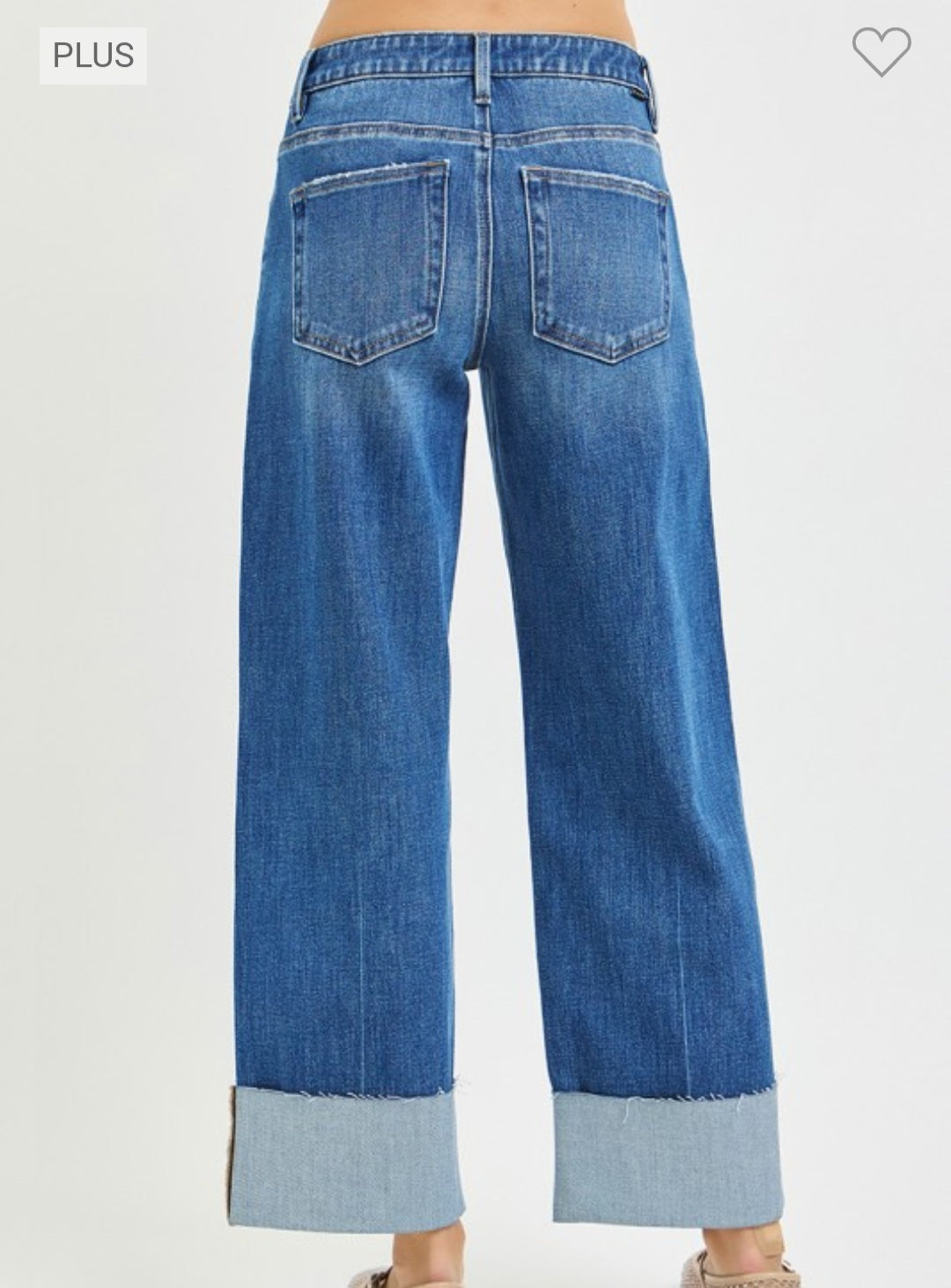 Plus Midrise cropped Straight Jean with Cuffed Hem