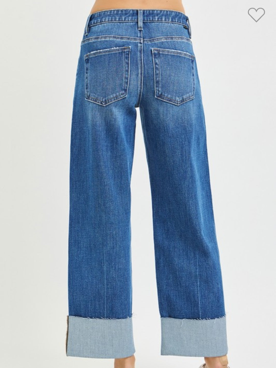 Midrise Cropped Straight Jean with Cuffed Hem