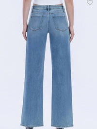 Hampton - High Rise Front Rhinestone Embellished Wide Jeans