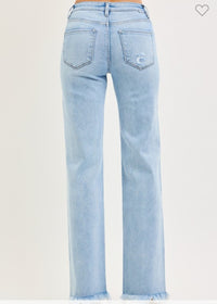 Tummy Control High Rise Long Straight Jeans