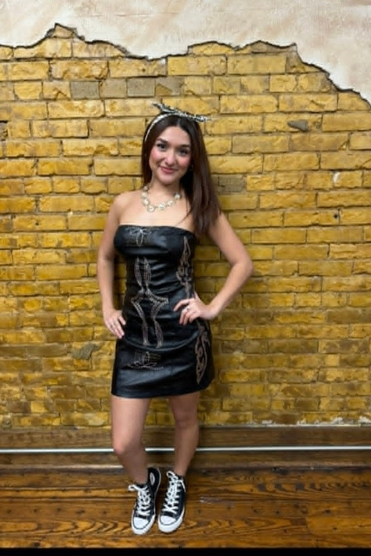Bootstich Faux Leather Dress