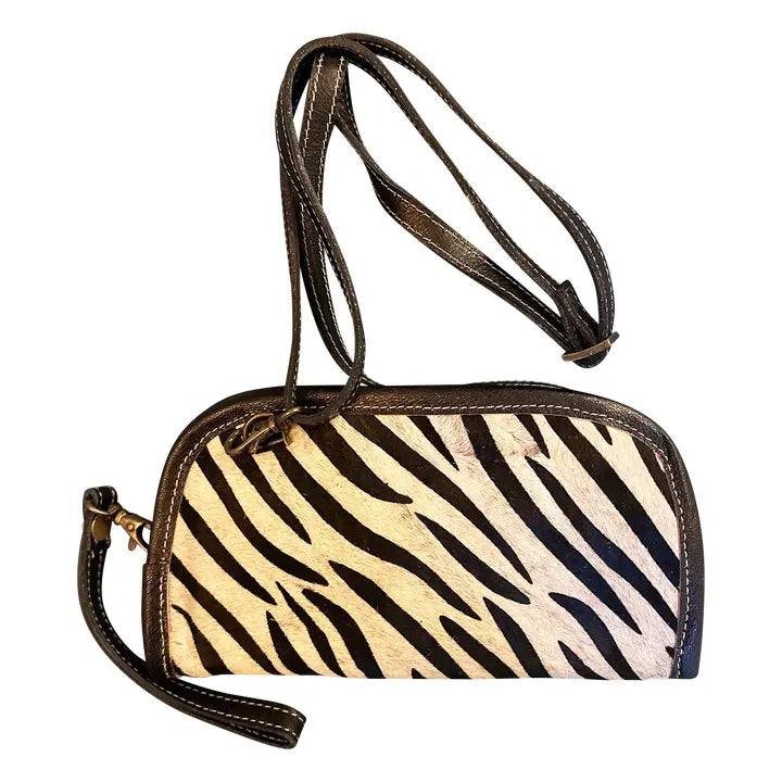 Sassy Zebra Crossbody Wristlet
